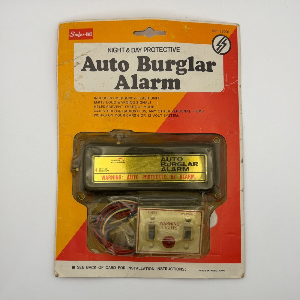 Safer-Emco Auto Burglar Alarm Vintage E3006 6V/12V Gold Retro Car Security Kit